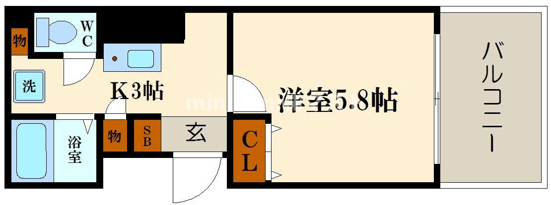 レフィナード恵美須の間取り