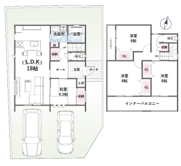 池田市畑　未入居の間取り|1号地