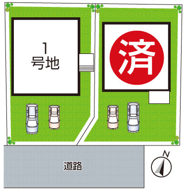 池田市畑　未入居の区画図|全2区画