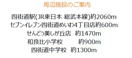 四街道市めいわ4丁目の周辺