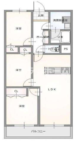 イトーピア鶴見の間取り|3LDKの物件です