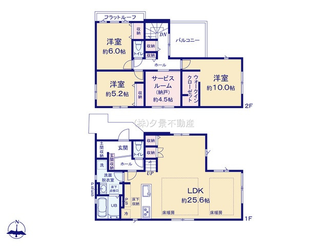 《仲介手数料無料》西東京市南町２丁目22-10新築一戸建てKEIAI GRACEの間取り
