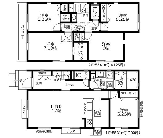 大和市渋谷5丁目新築戸建て　2期2号棟の間取り|間取図「大和市渋谷5丁目新築戸建て　2号棟」