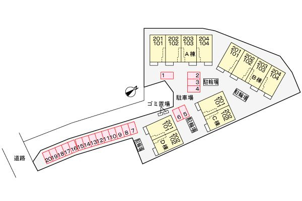 ジェルメ柏Ｄ棟の区画図