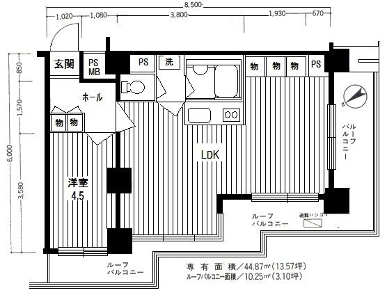 ドルミ五反田ドゥメゾンの間取り