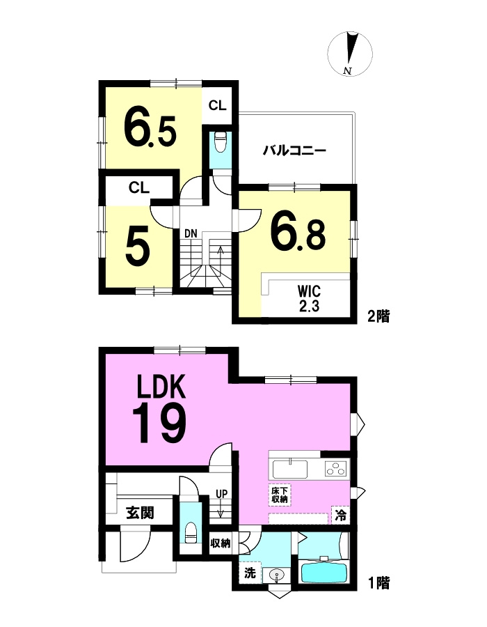 中央区　上西町　3期の間取り|3LDK+WICの間取りになります。
