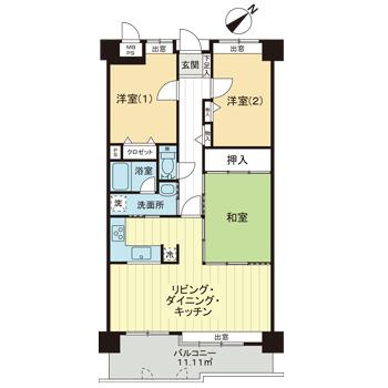 ライオンズマンション垂水北の間取り