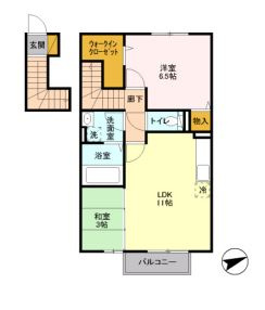 東大和市狭山３丁目のアパートの間取り