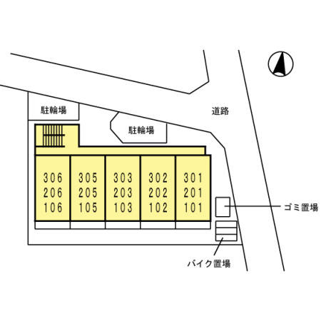 国分寺市本町４丁目のアパートの区画図