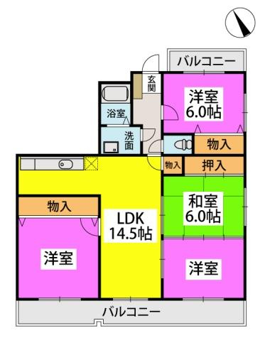 【間取り】 | ファミール野間