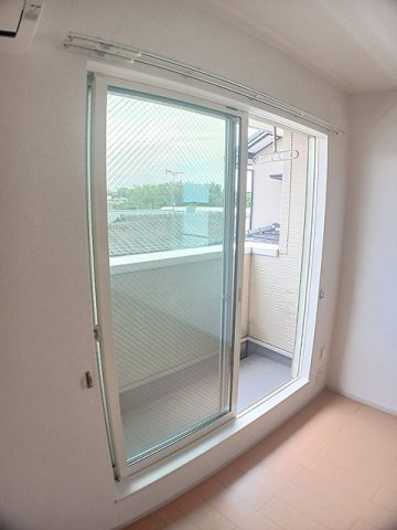 熊本市北区龍田１丁目のアパートのバルコニー
