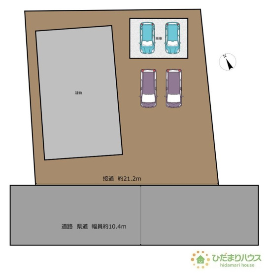 【区画図】 | かすみがうら市宍倉　中古戸建 | 敷地広々142坪！4台駐車可能