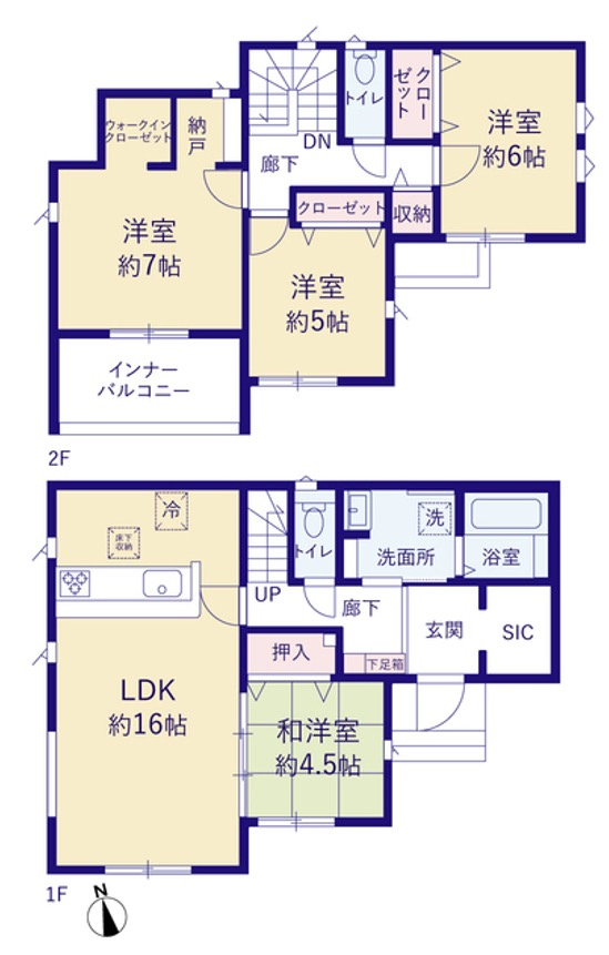 [新築住宅] 行田市旭町 全2棟の区画図
