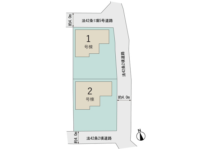 [新築住宅] 行田市旭町 全2棟の区画図