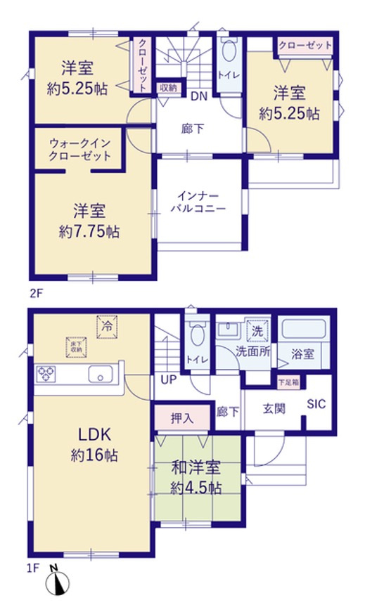 [新築住宅] 行田市旭町 全2棟の区画図