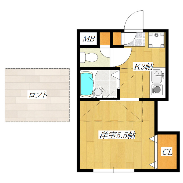 松栄レジデンス鶴ヶ丘の間取り|ロフト付きのお部屋です♪