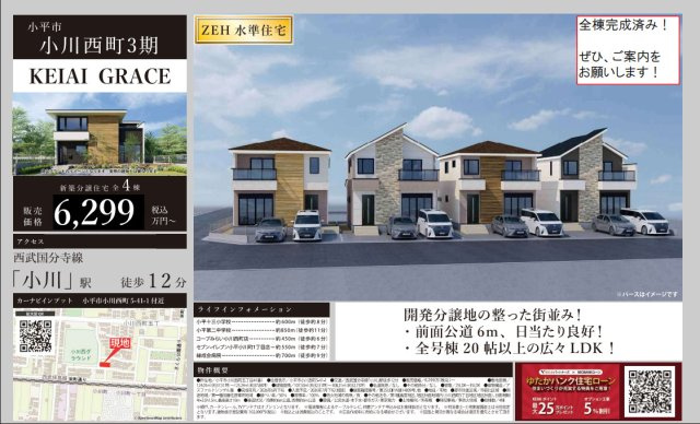 【KEIAI　Grace】小平市小川西町３期の区画図