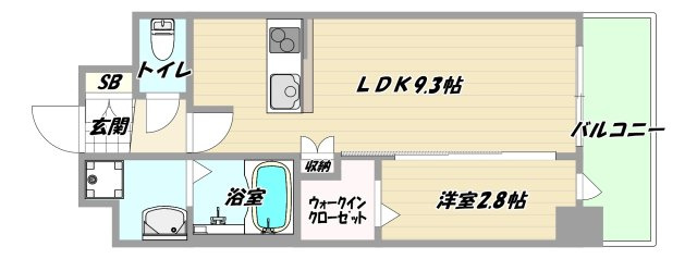 大阪市東淀川区西淡路１丁目の賃貸マンションの間取り