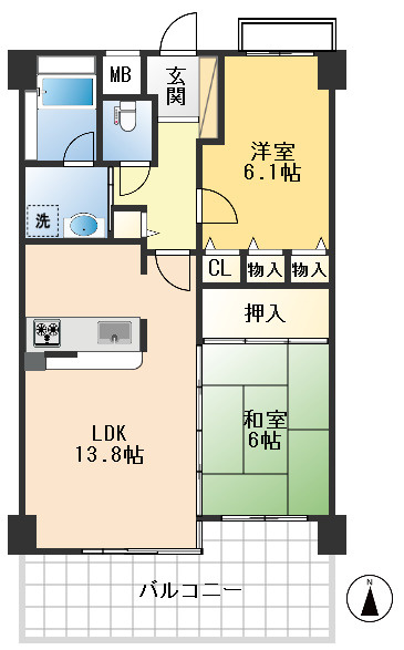 千里南グリーンマンションの間取り