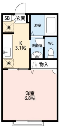 習志野市屋敷３丁目のアパートの間取り