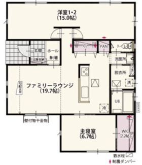 【間取り】 | クライン小山市間々田第4期　  | 人気の平屋☆お子様の成長に合わせてお部屋を増やせる育ち壁仕様☆