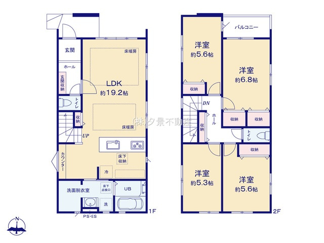 《仲介手数料無料》中央区大戸３丁目11-14新築一戸建てKEIAI GRACEの間取り