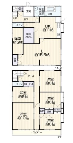 高崎市江木町　中古住宅の間取り|6SLDK！ 内外装リフォーム
