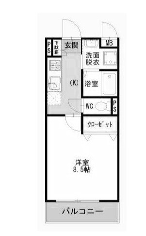 菊池郡菊陽町大字津久礼の賃貸マンションの間取り