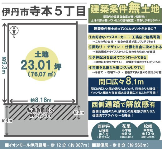寺本5丁目　建築条件無土地の区画図