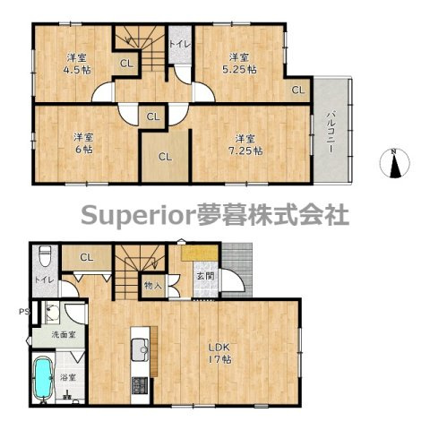 【新築戸建て】大津市皇子が丘3丁目の間取り