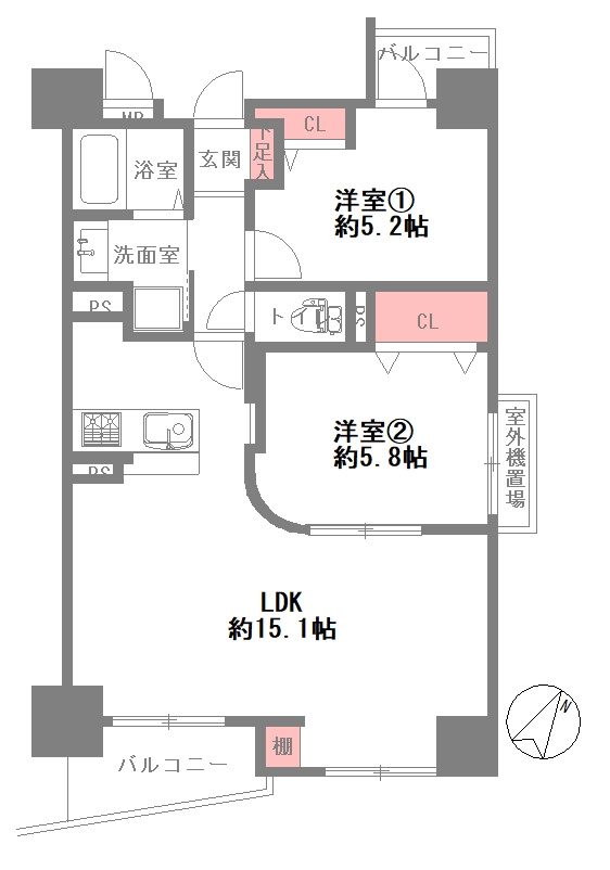シーズ梅田西の間取り