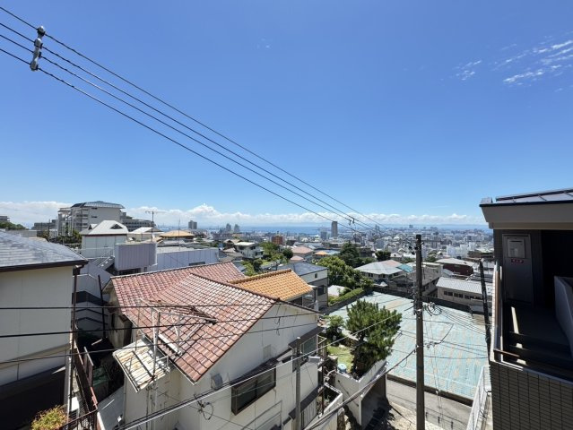 ディオレ新神戸A棟の展望|現地お部屋から見渡せる眺望、神戸湾が見渡せます。