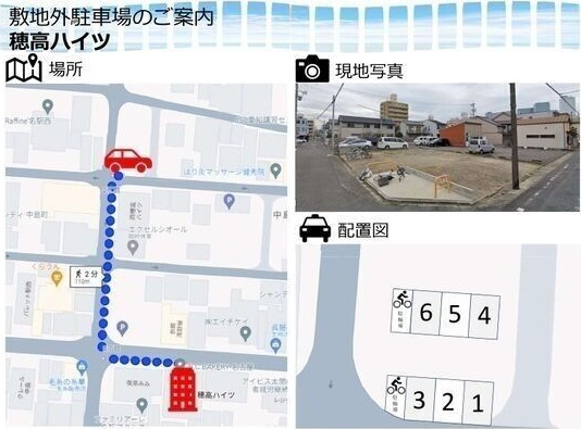 穂高ハイツの駐車場