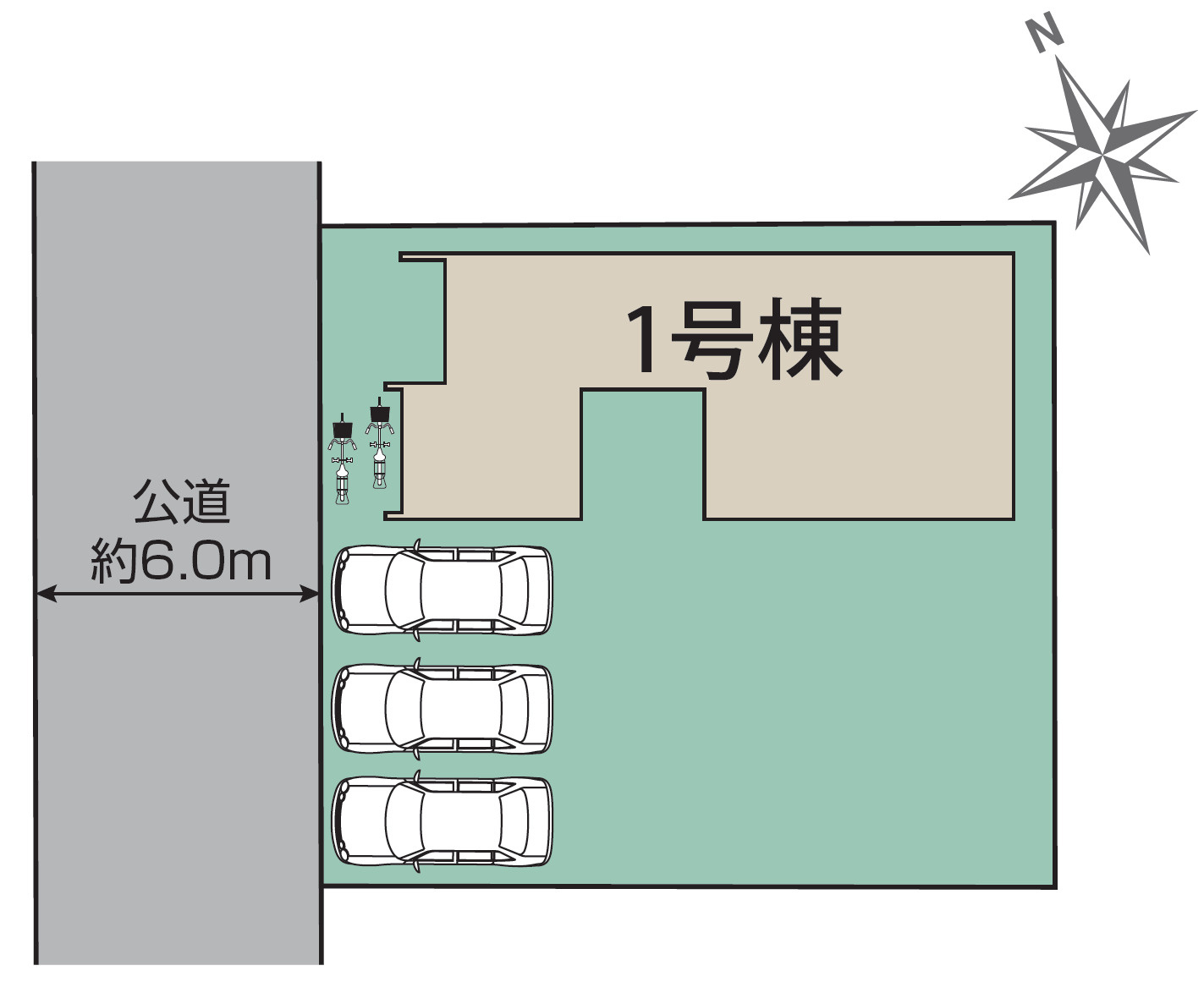 【ブルーミングガーデン】宇都宮市石井町 全1棟の区画図