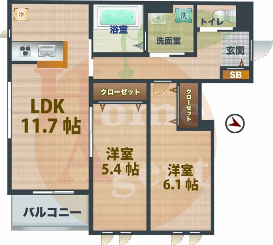 【間取り】 | プレシャスコート鷺宮 | 2LDKのお部屋です。