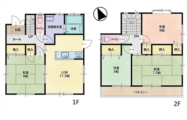 取手市寺田1期　中古戸建の間取り