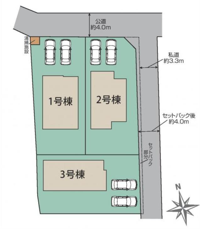 水戸市赤塚1丁目2期　新築戸建　1号棟の区画図