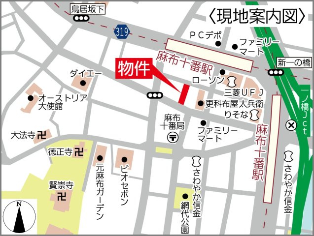 THE　V-CITY麻布十番　CENTREの地図