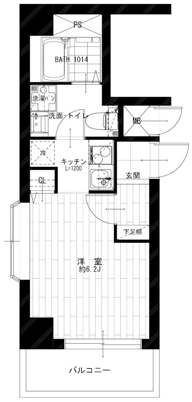 スカイノブレ川崎柳町の間取り