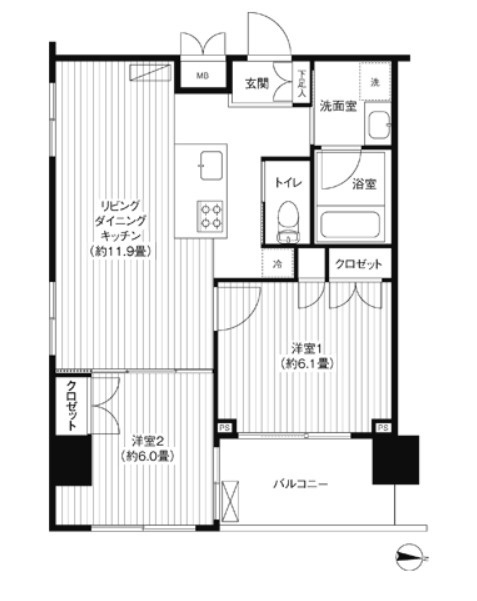 グランハイツ錦糸町の間取り