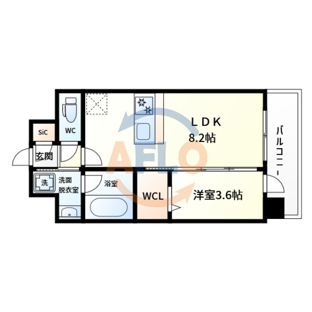 EC難波WESTーSIDEⅧエクシーナの間取り|EC難波WESTーSIDEⅧエクシーナ　間取り