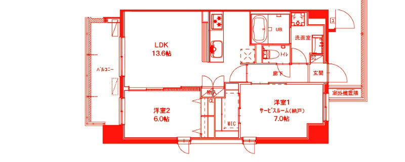 横浜市港北区新横浜１丁目の賃貸マンションの間取り