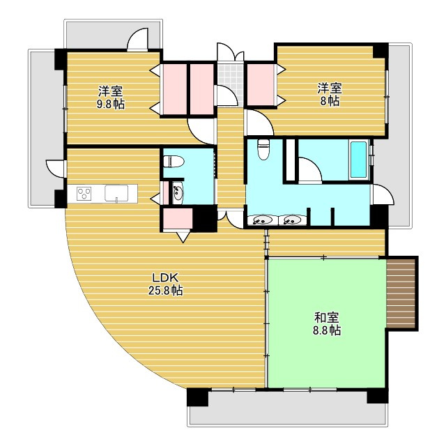 レックス豊新Ⅲの間取り