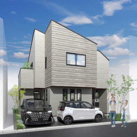 中野区松が丘1丁目　建築条件付き売地の完成予想図|参考プラン外観パース

現地ご見学希望・資料請求などお気軽にお問い合わせ下さい！
03-5990-5201