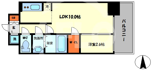 セレーノ南森町の間取り|セレーノ南森町　開放感のある間取り