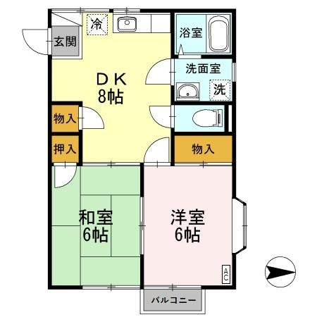 サンハイツ与板の間取り