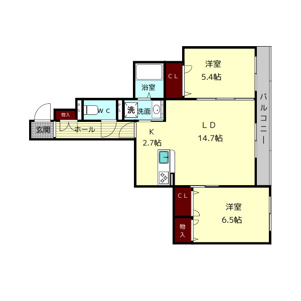 モンパルクいこまⅠの間取り