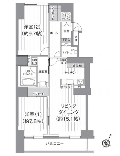 Ｔ’ｓ　ｇａｒｄｅｎ北柏　１号棟の間取り