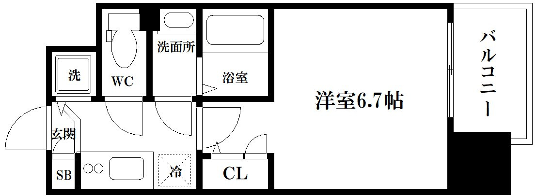大阪市中央区谷町７丁目の賃貸マンションの間取り