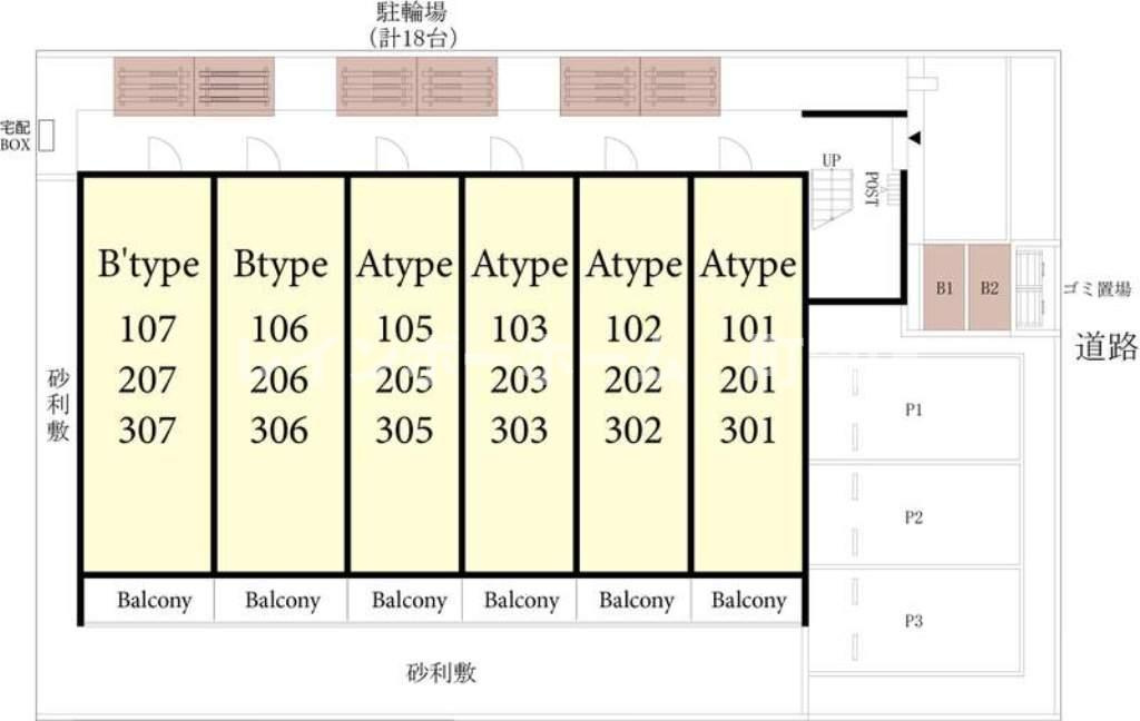 リブリ・大和・樹※初期費用分割あと払いサービス利用可能物件の区画図